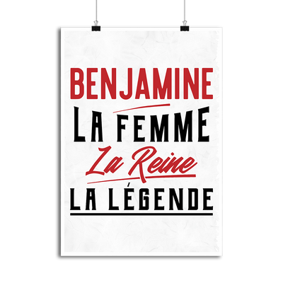 Affiche benjamine la femme la reine la légende