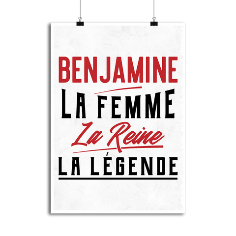 Affiche benjamine la femme la reine la légende