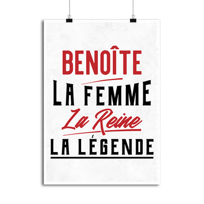 Affiche benoîte la femme la reine la légende