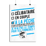 Affiche célibataire à la pêche