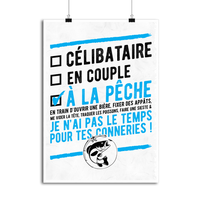 Affiche célibataire à la pêche