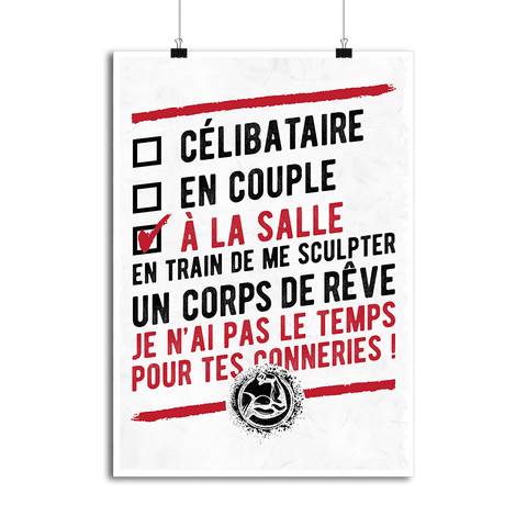 Affiche célibataire à la salle