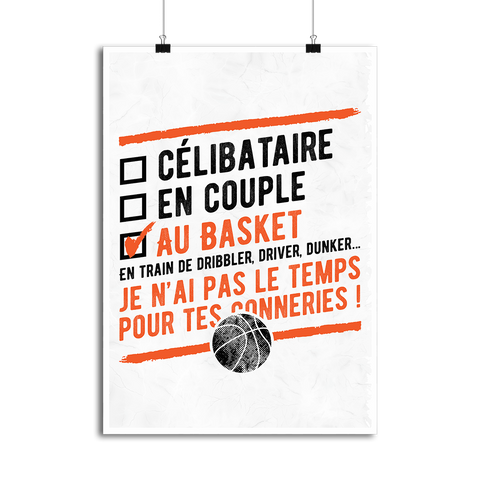 Affiche célibataire au basket