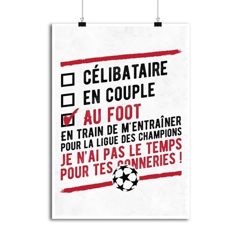 Affiche célibataire au foot