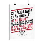 Affiche célibataire au rugby
