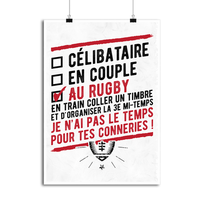 Affiche célibataire au rugby