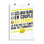 Affiche célibataire au tennis