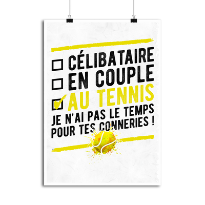 Affiche célibataire au tennis