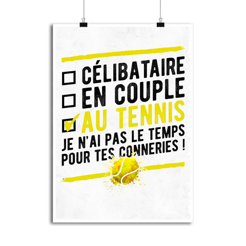 Affiche célibataire au tennis