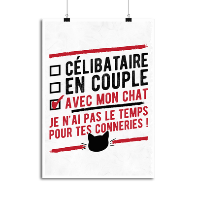 Affiche célibataire avec mon chat