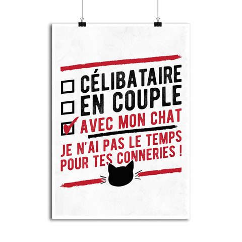 Affiche célibataire avec mon chat