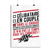 Affiche célibataire dans le garage