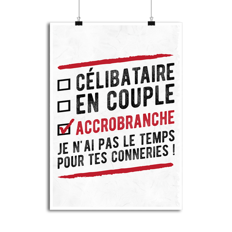 Affiche célibataire en couple accrobranche