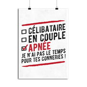 Affiche célibataire en couple apnée