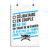 Affiche célibataire en couple au ski