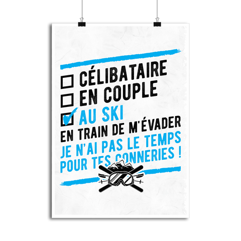 Affiche célibataire en couple au ski