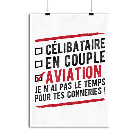 Affiche célibataire en couple aviation