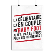 Affiche célibataire en couple baby foot