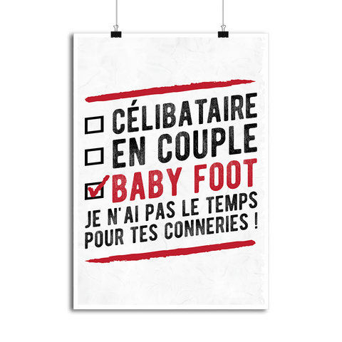 Affiche célibataire en couple baby foot