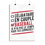 Affiche célibataire en couple baseball