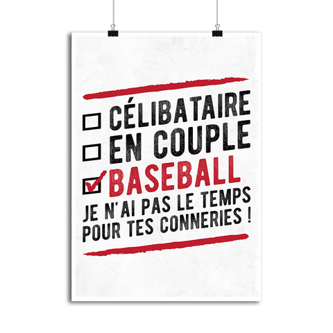 Affiche célibataire en couple baseball