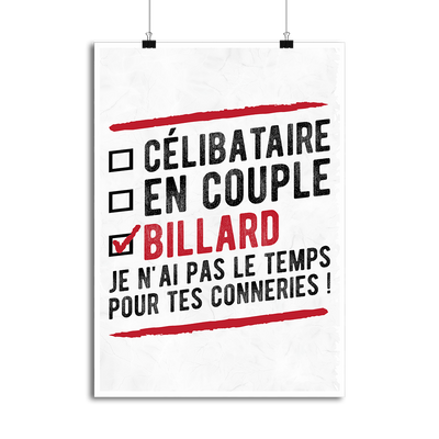 Affiche célibataire en couple billard