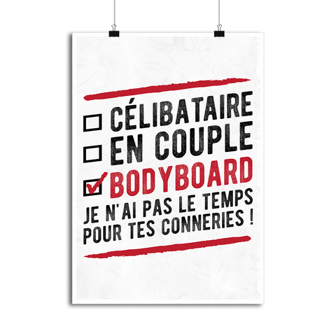 Affiche célibataire en couple bodyboard