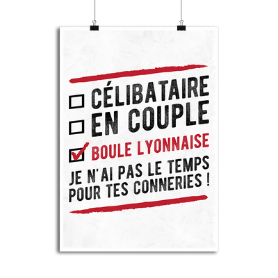 Affiche célibataire en couple boule lyonnaise