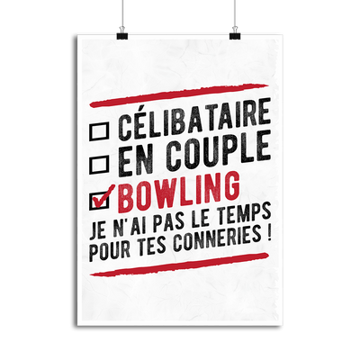 Affiche célibataire en couple bowling