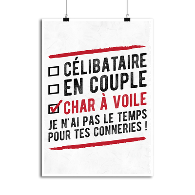 Affiche célibataire en couple char à voile