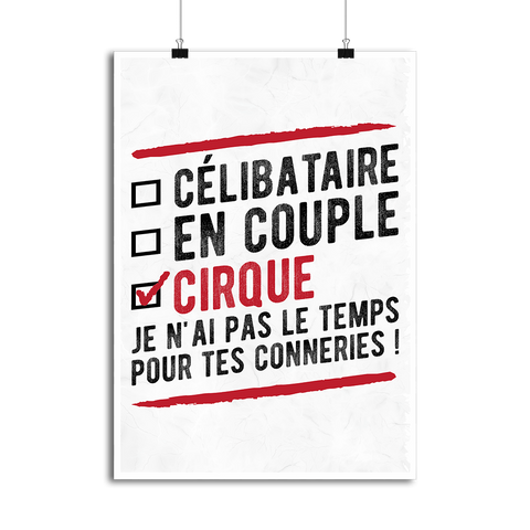 Affiche célibataire en couple cirque