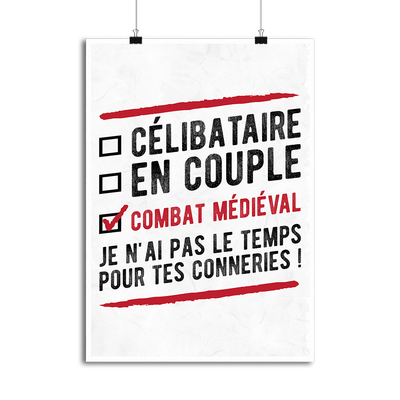 Affiche célibataire en couple combat médiéval