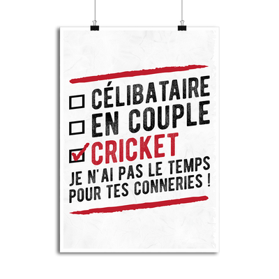 Affiche célibataire en couple cricket