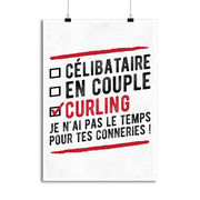 Affiche célibataire en couple curling