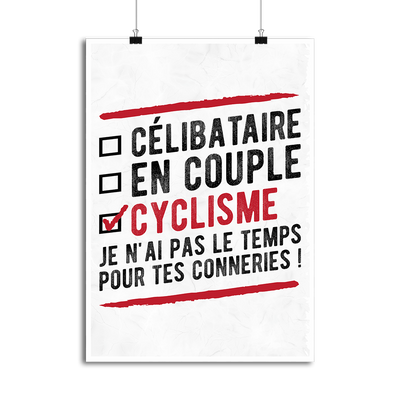 Affiche célibataire en couple cyclisme