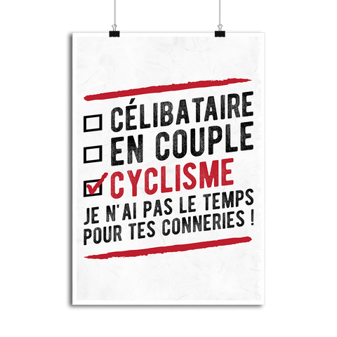 Affiche célibataire en couple cyclisme