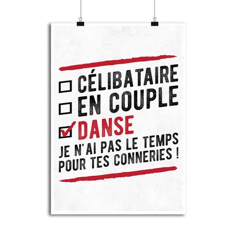 Affiche célibataire en couple danse