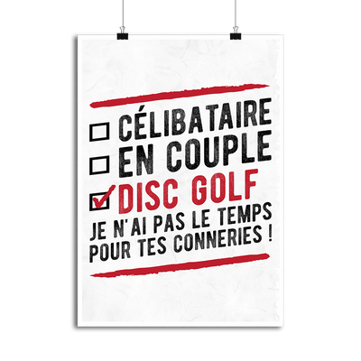 Affiche célibataire en couple disc golf