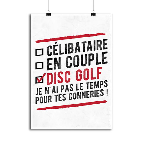 Affiche célibataire en couple disc golf