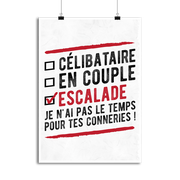 Affiche célibataire en couple escalade