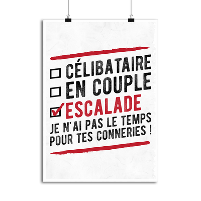 Affiche célibataire en couple escalade