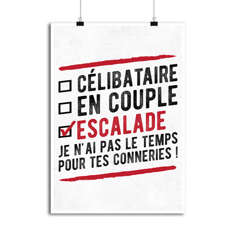 Affiche célibataire en couple escalade