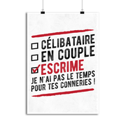 Affiche célibataire en couple escrime