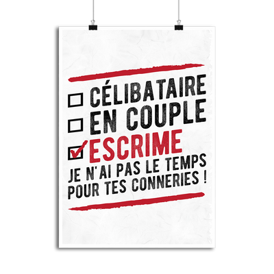Affiche célibataire en couple escrime