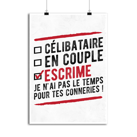 Affiche célibataire en couple escrime