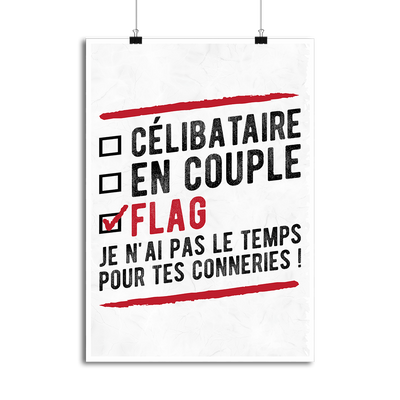 Affiche célibataire en couple flag