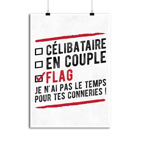 Affiche célibataire en couple flag