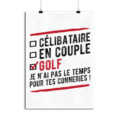 Affiche célibataire en couple golf