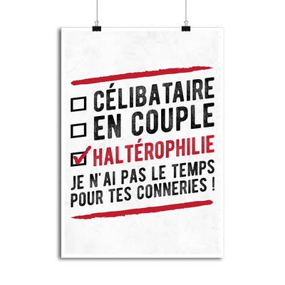 Affiche célibataire en couple haltérophilie