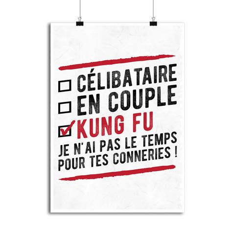 Affiche célibataire en couple kung fu